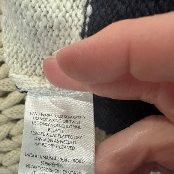 Maeve Anthropologie Navy Fish motif cap sleeve sweater LP - Picture 7 of 7